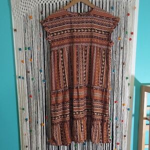 Bohemian Patterned Sleeveless Dress